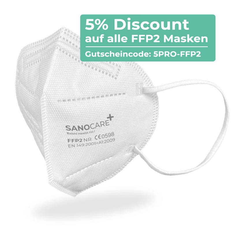 5 Prozent Discount auf alle FFP2 Masken