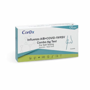 Box des CorDx Testkit zur Erkennung von SARS, Influenza A/B, RSV