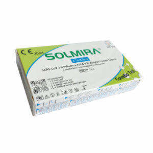 Box des Solmira Testkit zur Erkennung von SARS, Influenza A/B, RSV