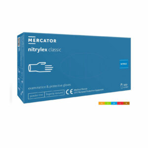 Mercator nitrylex Handschuhe aus Nitril. Box der Handschuhe in der Größe XS bis XL erhältlich.